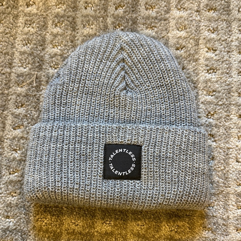 TALENTLESS Gray Knit Beanie